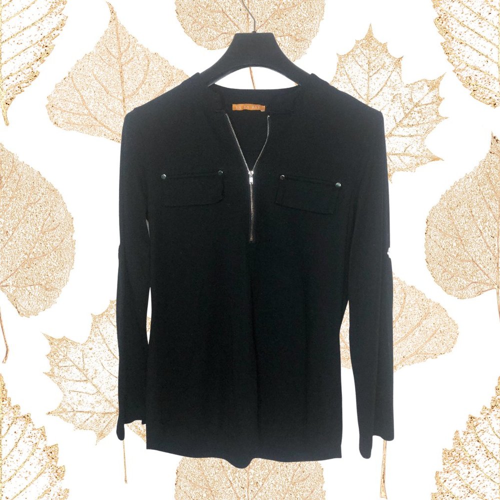 Yaya Bay Black Shirt, Sleeves Adjustable, Small